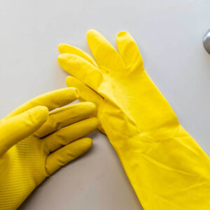 Yellow Natural Latex Gloves for Domestic and Industrial Use